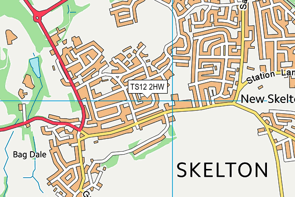 TS12 2HW map - OS VectorMap District (Ordnance Survey)