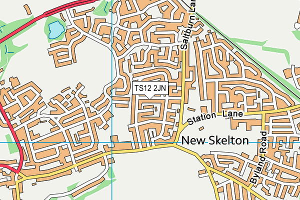 TS12 2JN map - OS VectorMap District (Ordnance Survey)