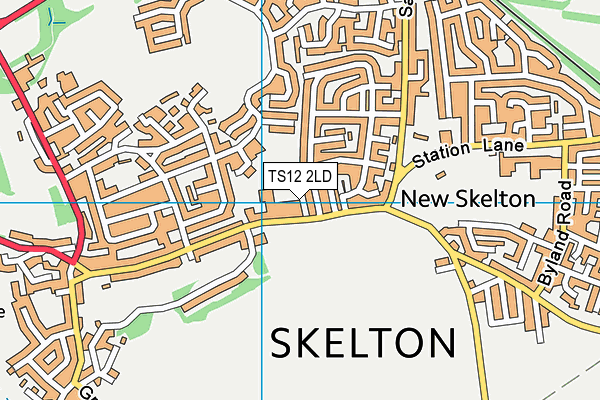 TS12 2LD map - OS VectorMap District (Ordnance Survey)