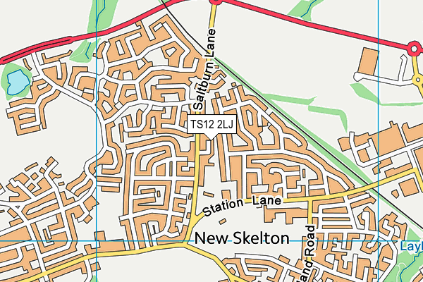 TS12 2LJ map - OS VectorMap District (Ordnance Survey)