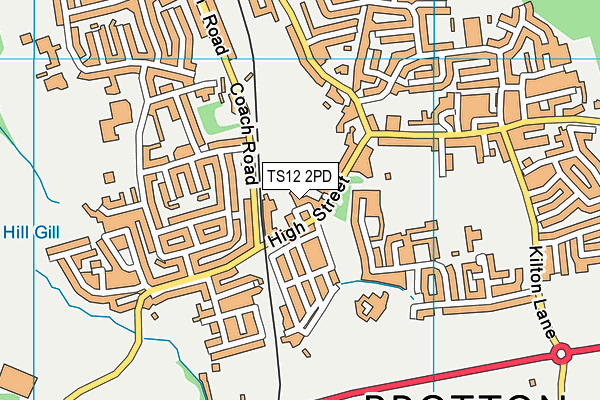 TS12 2PD map - OS VectorMap District (Ordnance Survey)