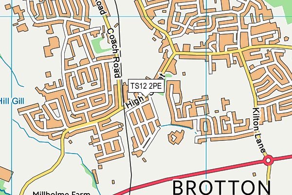 TS12 2PE map - OS VectorMap District (Ordnance Survey)