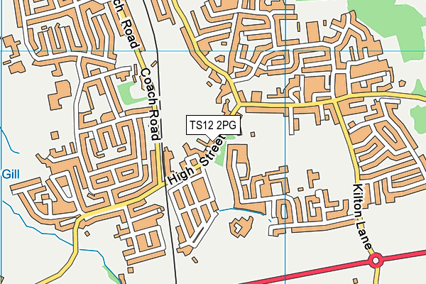 TS12 2PG map - OS VectorMap District (Ordnance Survey)