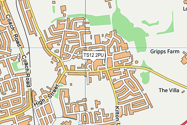 TS12 2PU map - OS VectorMap District (Ordnance Survey)