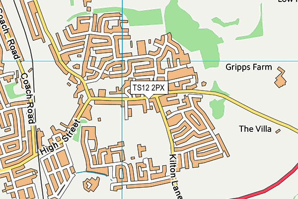 TS12 2PX map - OS VectorMap District (Ordnance Survey)