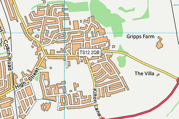 TS12 2QB map - OS VectorMap District (Ordnance Survey)