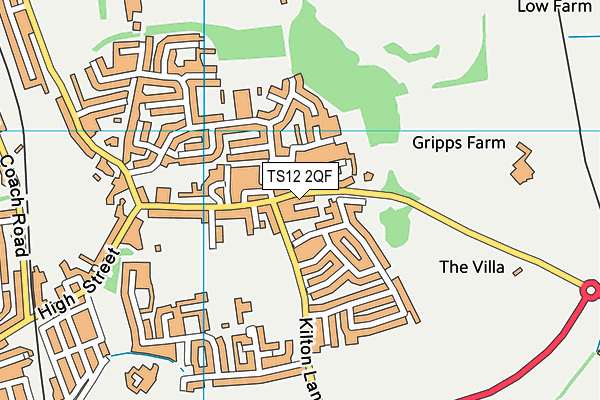 TS12 2QF map - OS VectorMap District (Ordnance Survey)