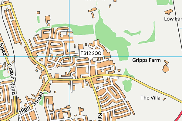 TS12 2QQ map - OS VectorMap District (Ordnance Survey)