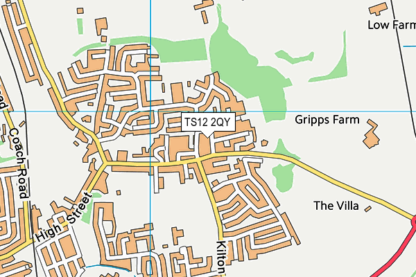 TS12 2QY map - OS VectorMap District (Ordnance Survey)