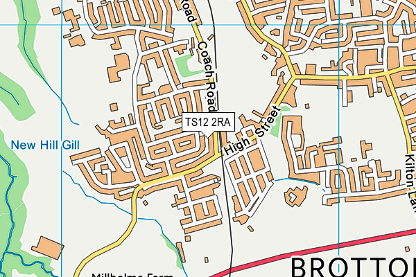 TS12 2RA map - OS VectorMap District (Ordnance Survey)