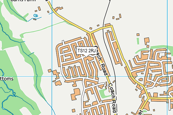 TS12 2RJ map - OS VectorMap District (Ordnance Survey)