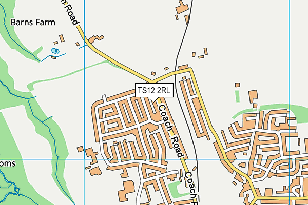 TS12 2RL map - OS VectorMap District (Ordnance Survey)