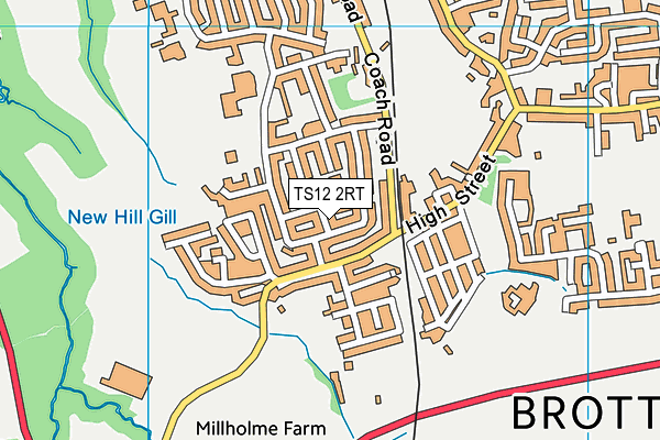 TS12 2RT map - OS VectorMap District (Ordnance Survey)