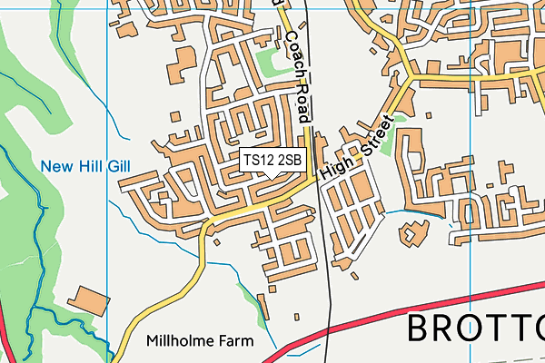 TS12 2SB map - OS VectorMap District (Ordnance Survey)