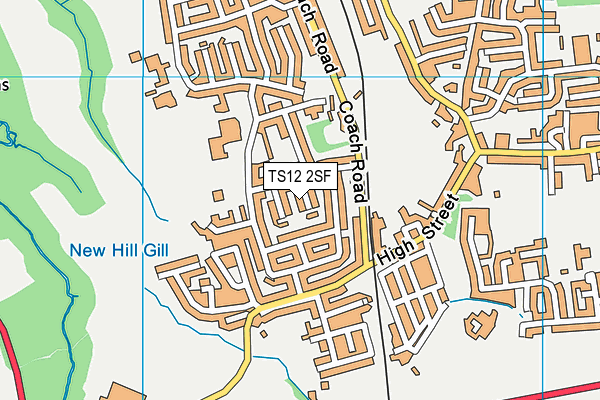 TS12 2SF map - OS VectorMap District (Ordnance Survey)