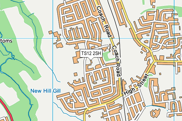 TS12 2SH map - OS VectorMap District (Ordnance Survey)