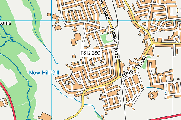 TS12 2SQ map - OS VectorMap District (Ordnance Survey)