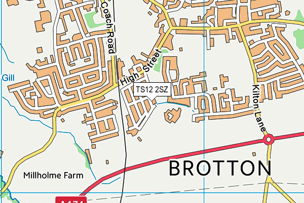 TS12 2SZ map - OS VectorMap District (Ordnance Survey)