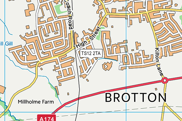 TS12 2TA map - OS VectorMap District (Ordnance Survey)