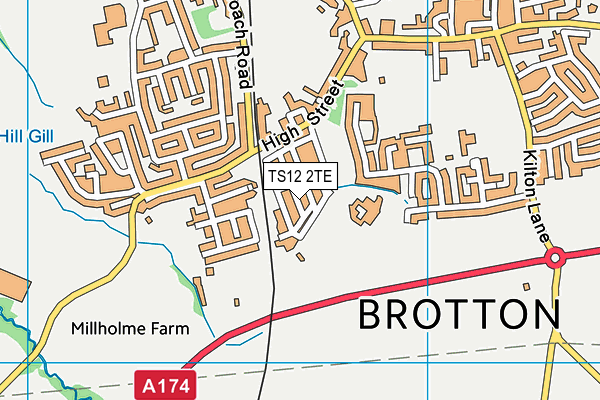 TS12 2TE map - OS VectorMap District (Ordnance Survey)