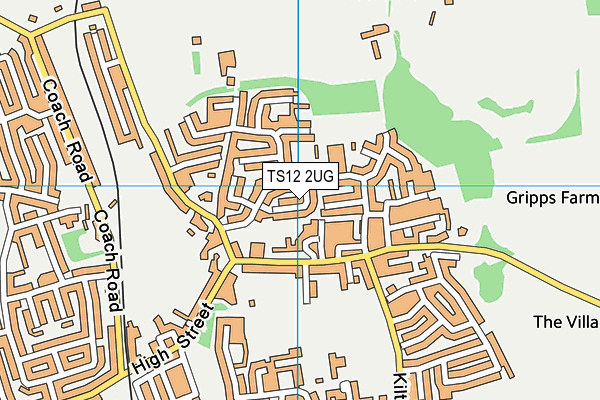 TS12 2UG map - OS VectorMap District (Ordnance Survey)