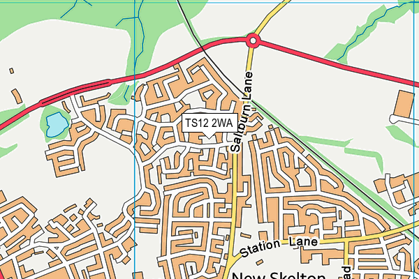TS12 2WA map - OS VectorMap District (Ordnance Survey)