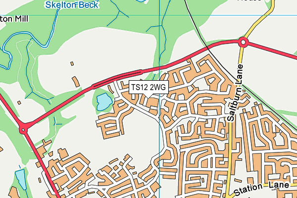 TS12 2WG map - OS VectorMap District (Ordnance Survey)