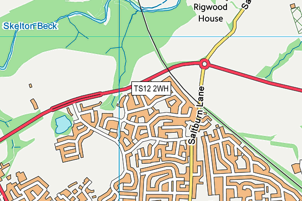 TS12 2WH map - OS VectorMap District (Ordnance Survey)