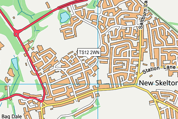 TS12 2WN map - OS VectorMap District (Ordnance Survey)