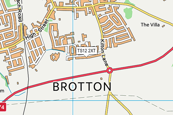 TS12 2XT map - OS VectorMap District (Ordnance Survey)