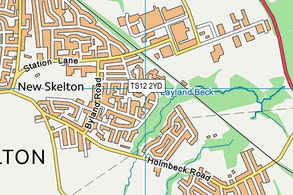 TS12 2YD map - OS VectorMap District (Ordnance Survey)