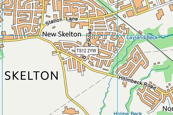 TS12 2YW map - OS VectorMap District (Ordnance Survey)