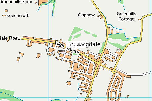 TS12 3DW map - OS VectorMap District (Ordnance Survey)