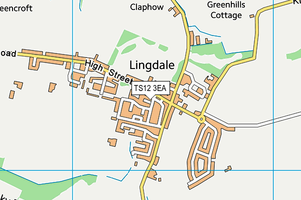 TS12 3EA map - OS VectorMap District (Ordnance Survey)