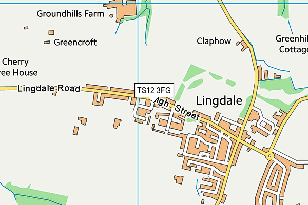 TS12 3FG map - OS VectorMap District (Ordnance Survey)