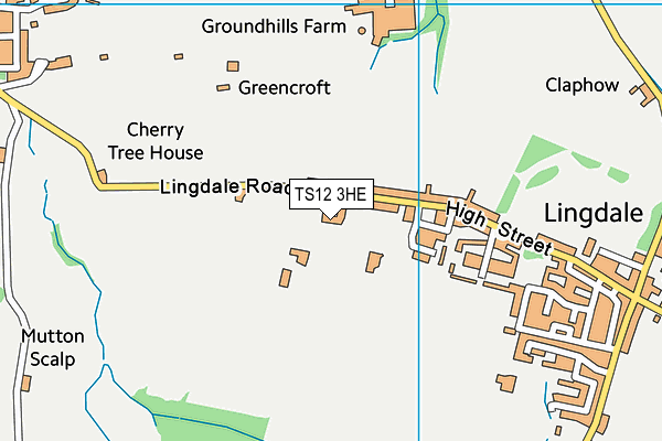 TS12 3HE map - OS VectorMap District (Ordnance Survey)