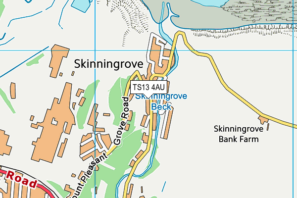 TS13 4AU map - OS VectorMap District (Ordnance Survey)