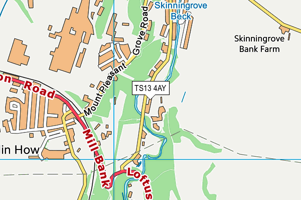 TS13 4AY map - OS VectorMap District (Ordnance Survey)