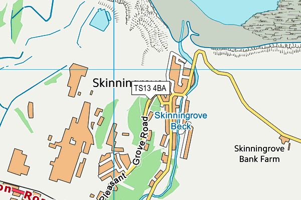 TS13 4BA map - OS VectorMap District (Ordnance Survey)