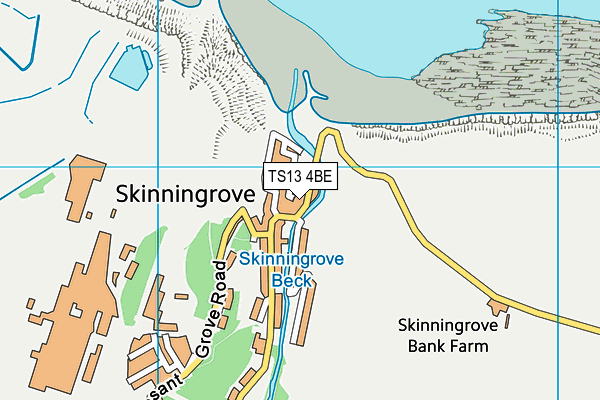 TS13 4BE map - OS VectorMap District (Ordnance Survey)