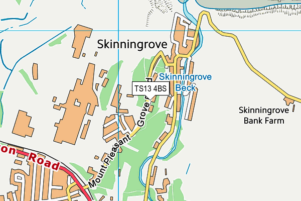 TS13 4BS map - OS VectorMap District (Ordnance Survey)