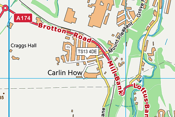 TS13 4DE map - OS VectorMap District (Ordnance Survey)