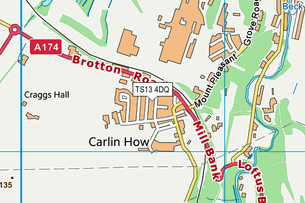 TS13 4DQ map - OS VectorMap District (Ordnance Survey)