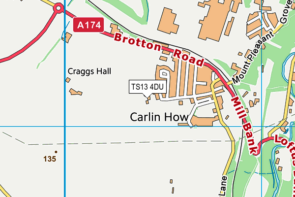 TS13 4DU map - OS VectorMap District (Ordnance Survey)