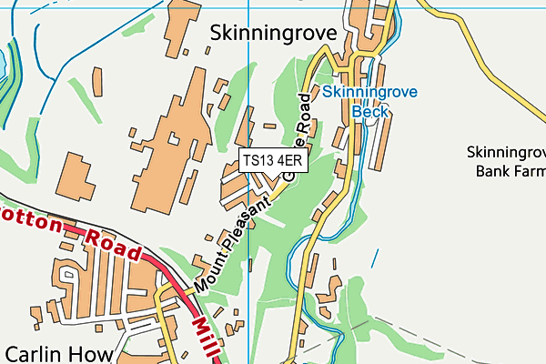 TS13 4ER map - OS VectorMap District (Ordnance Survey)