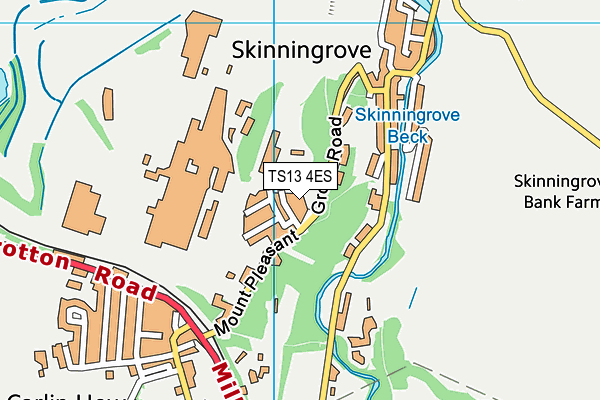 TS13 4ES map - OS VectorMap District (Ordnance Survey)