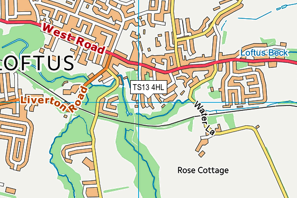 TS13 4HL map - OS VectorMap District (Ordnance Survey)