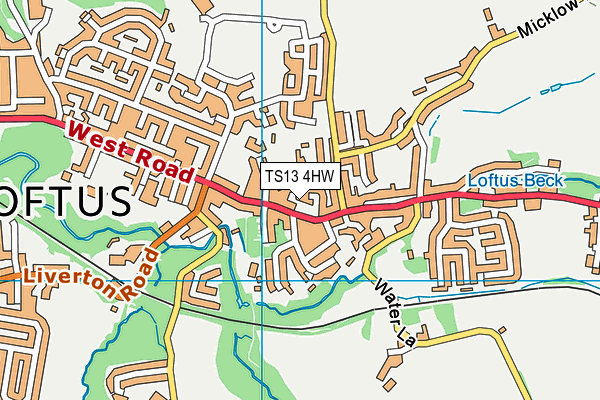 TS13 4HW map - OS VectorMap District (Ordnance Survey)