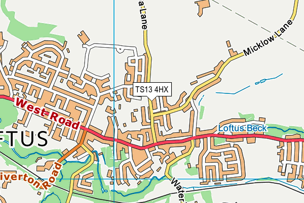 TS13 4HX map - OS VectorMap District (Ordnance Survey)