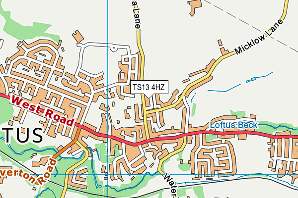 TS13 4HZ map - OS VectorMap District (Ordnance Survey)